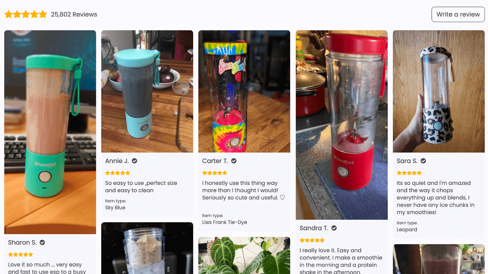 "7 Growth Strategies for Ecommerce Marketers" screenshot  example of customer reviews on specific products 