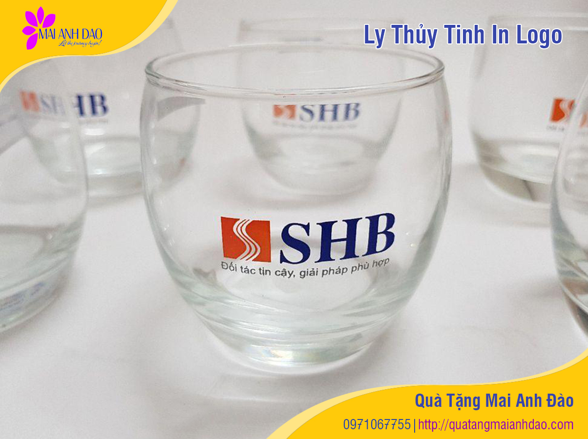 Bộ ly thủy tinh in logo quảng cáo ở Quảng Nam