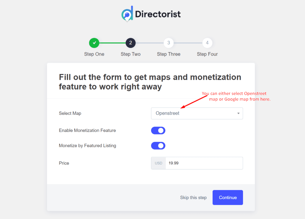 Service directory-Directorist wizard setup configuration