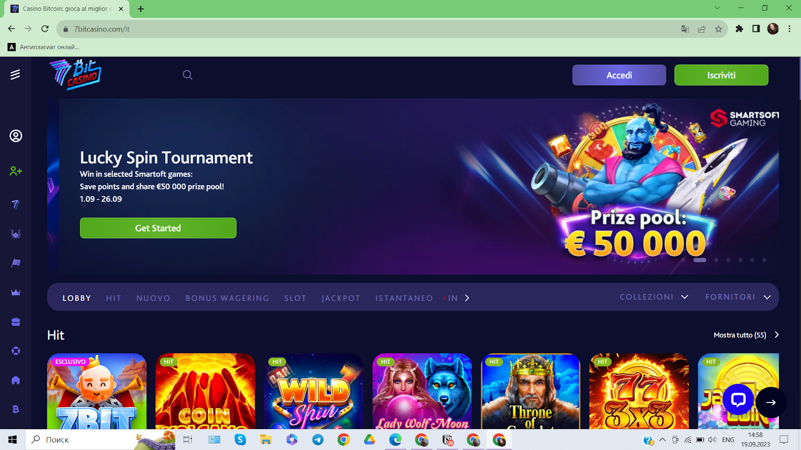 7Bit Casino homepage