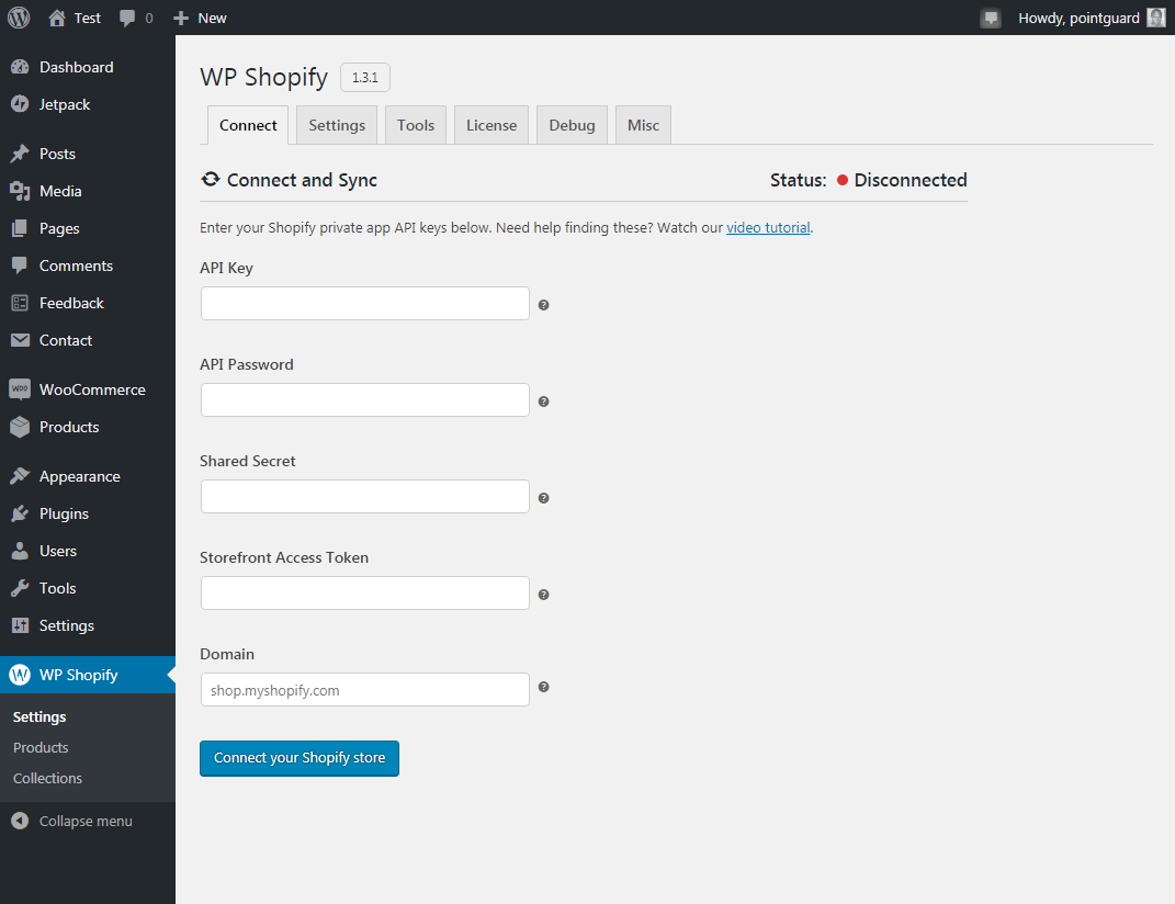 integrar o plugin wp shopify com shopify