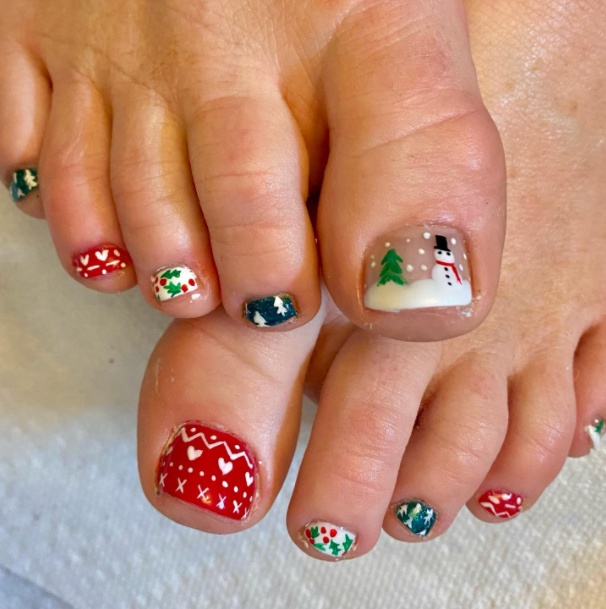 Toe Nail Designs Christmas