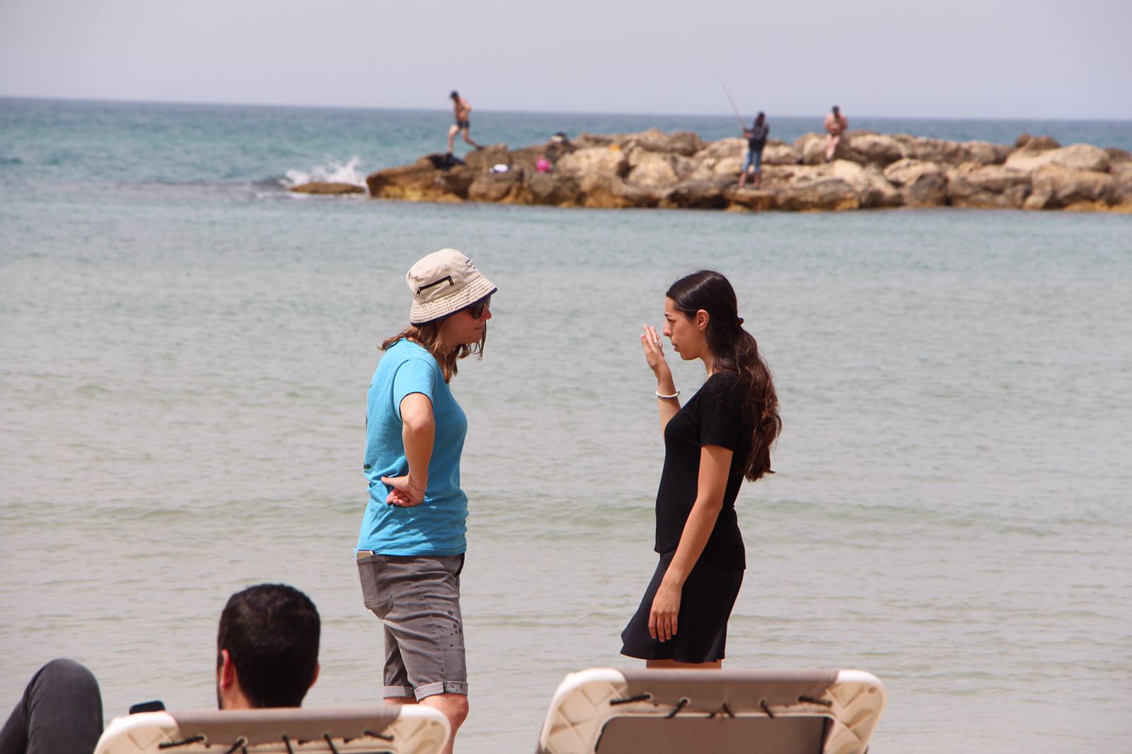 Hannah and Elana on the beach at Netanya.jpeg