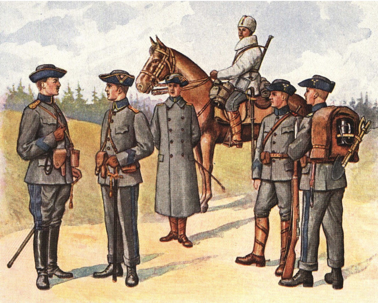 Soldiers wearing randoseru