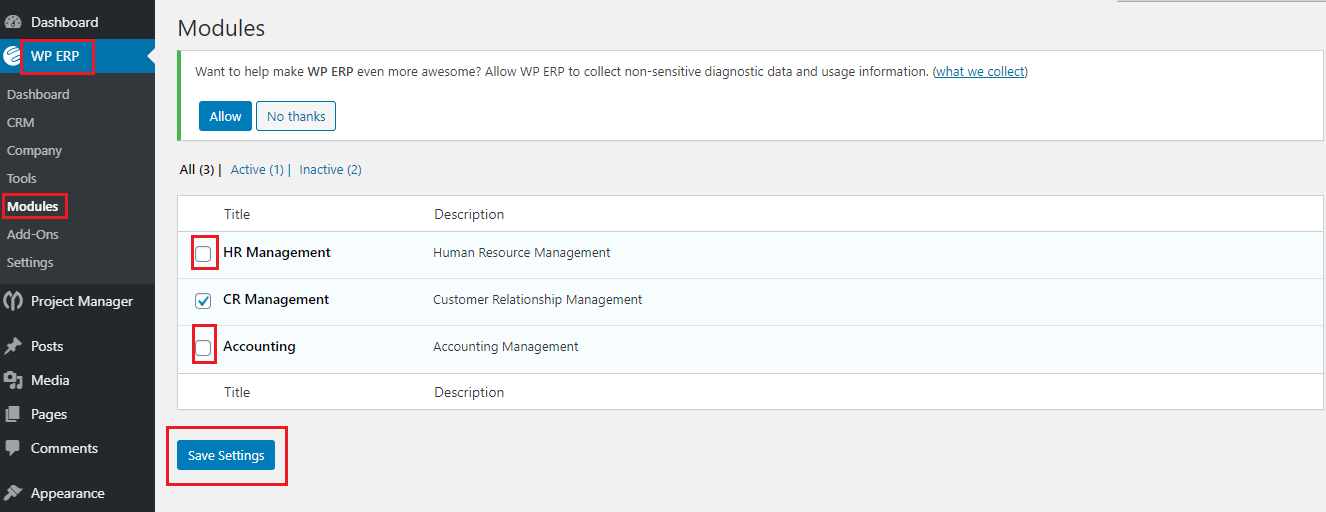 CRM Solution set up