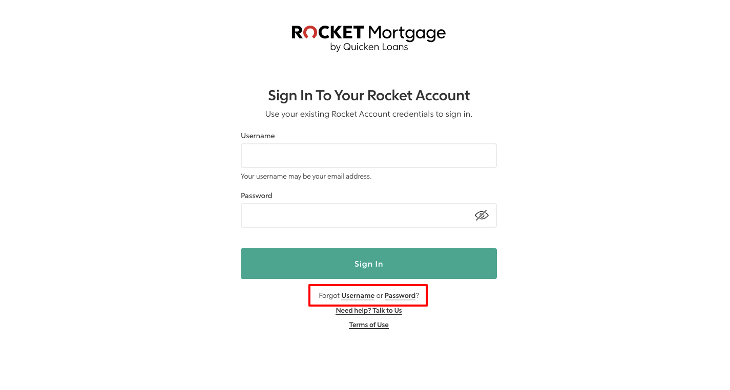 rocket mortgage sign in