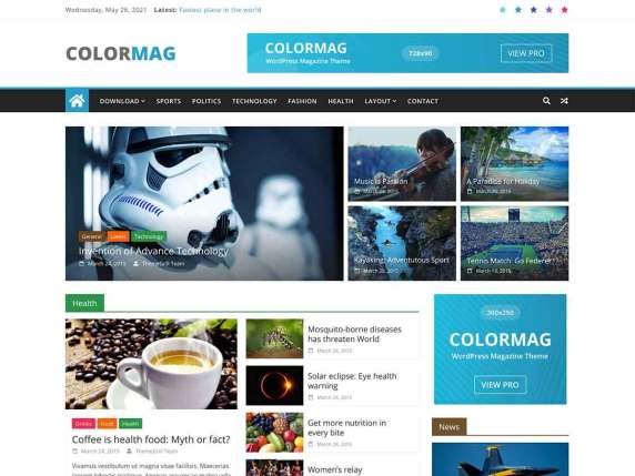 template company profile colormag