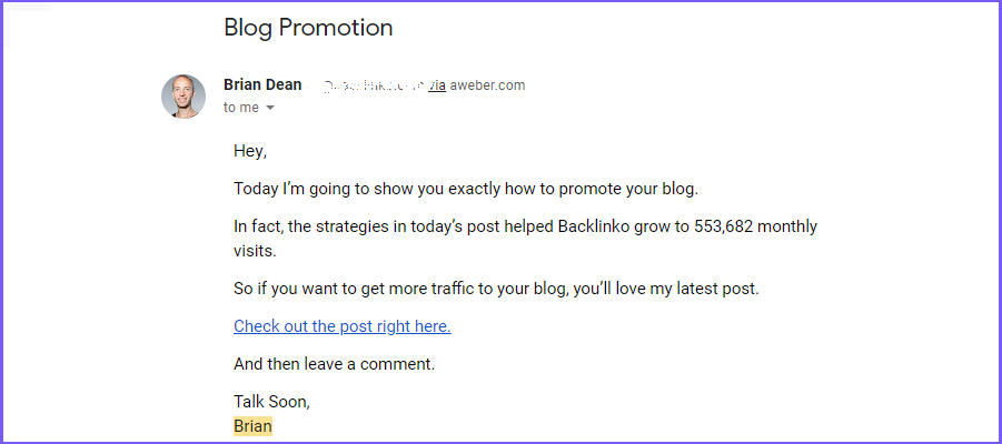 email blog promotion