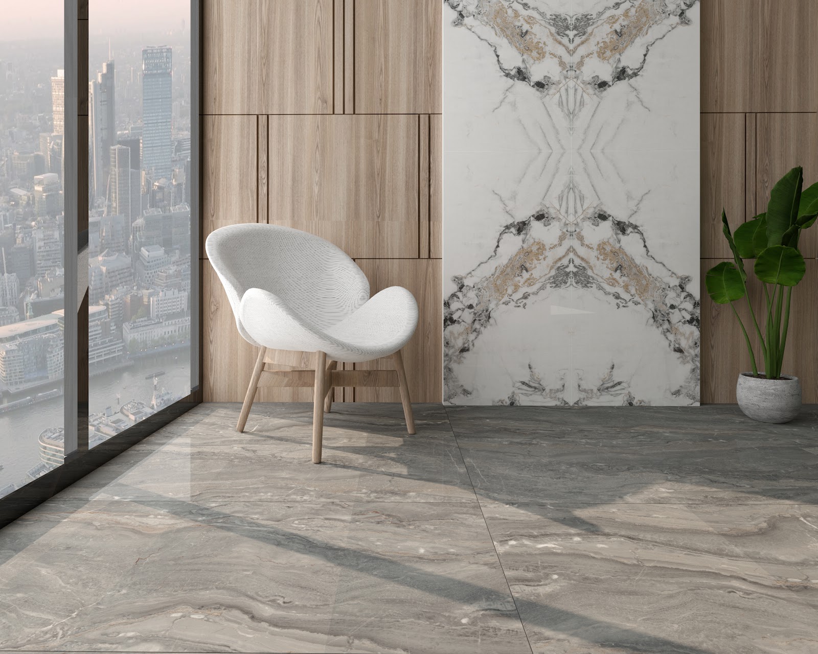 Combining Ceramic and Granite Motifs for a Modern Home