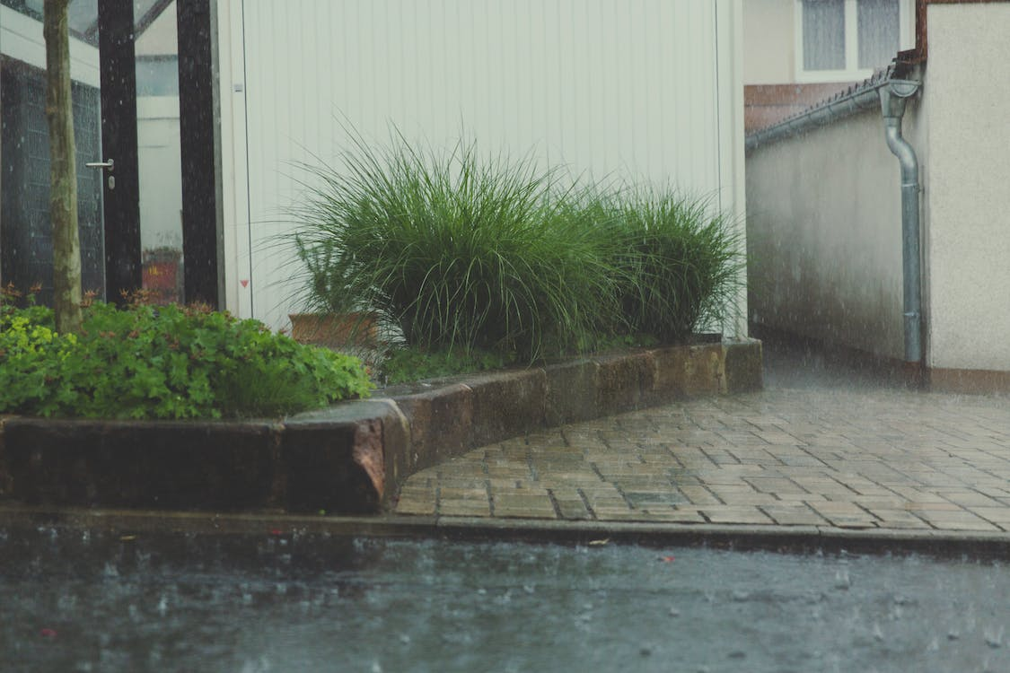 home during rain storm