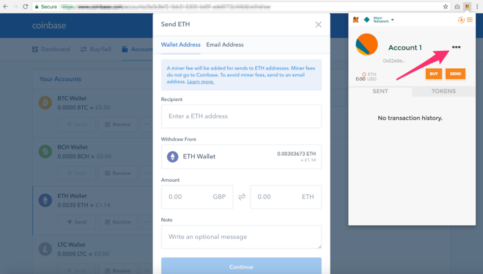 How to transfer from Coinbase to Metamask wallet 2