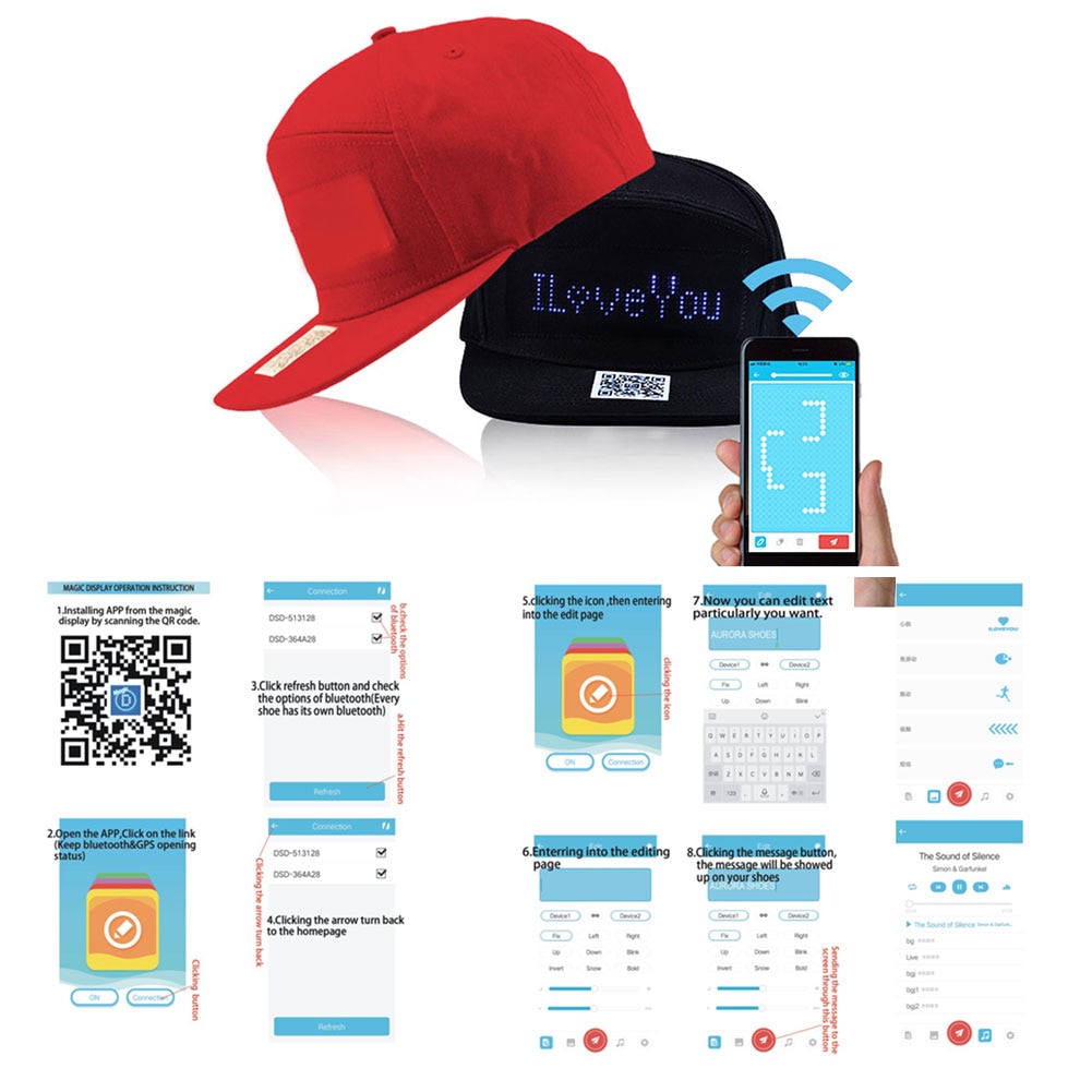 LED Message DIY Hat