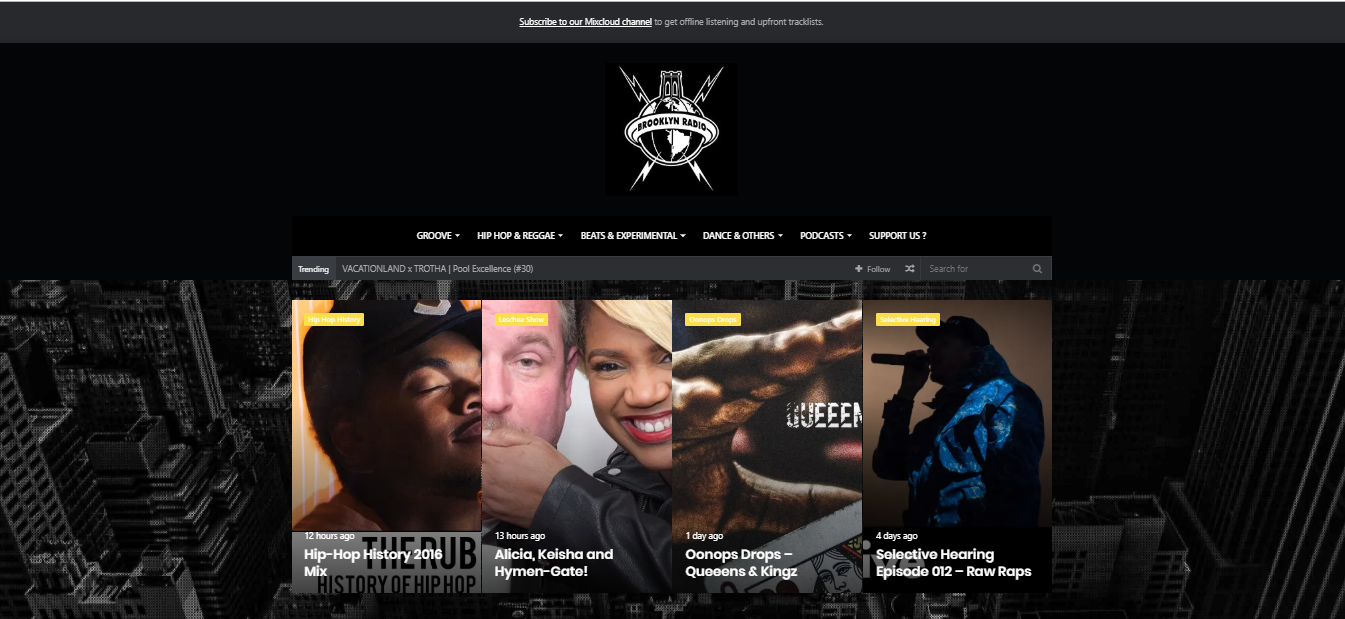 Brooklyn Radio have a banner on their website asking for support.