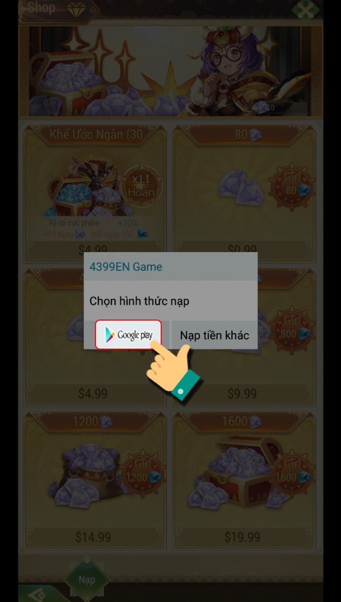 Chọn Google play