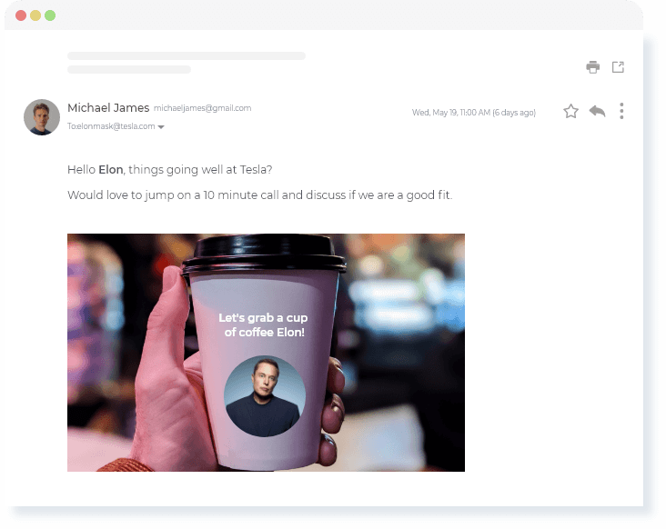 solution image and  personalization email example
