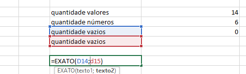 Fórmulas Excel =EXATO ()
