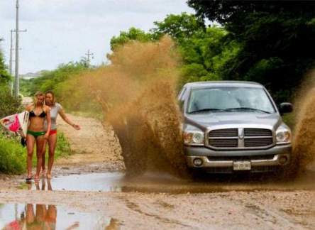 these girls catch a wave of mud