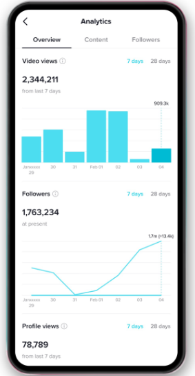 TikTok Analytics on mobile