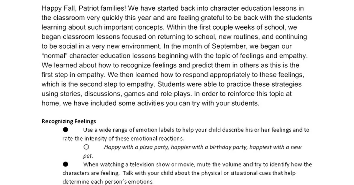Character Education Article Oct 2020