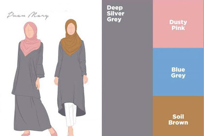 Baju Grey Tudung Pink