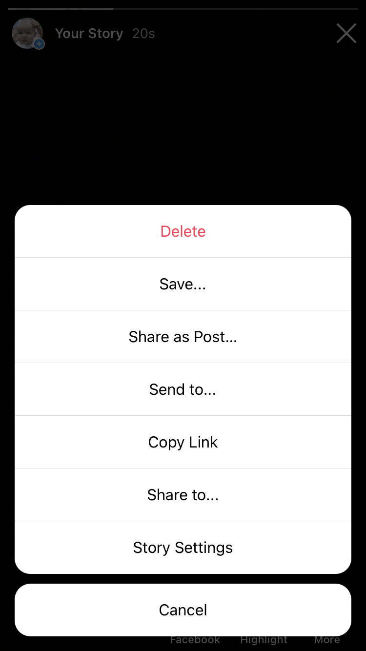 saving an Instagram video from a story