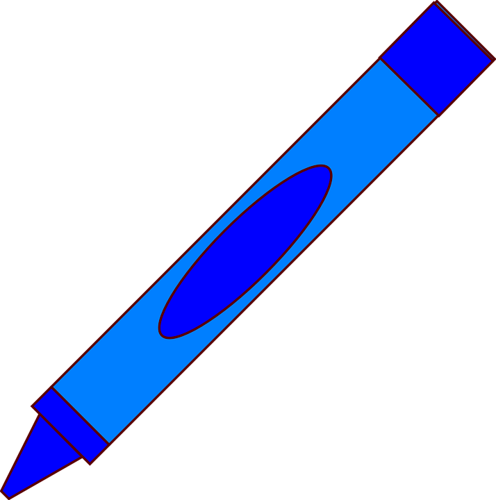 Pen, Crayon, Art, Blue