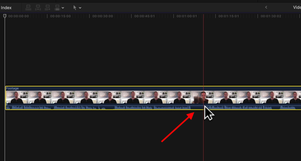 The audio waveforms make editing even easier as you can tell which parts you’re not talking