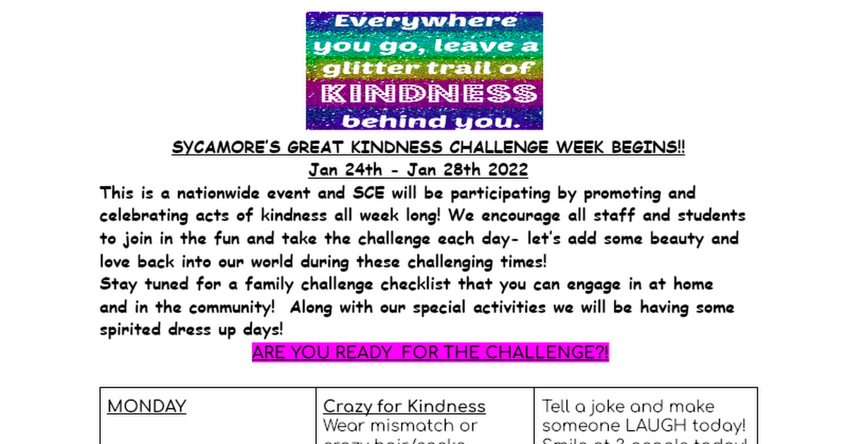 Kindness Challenge 
