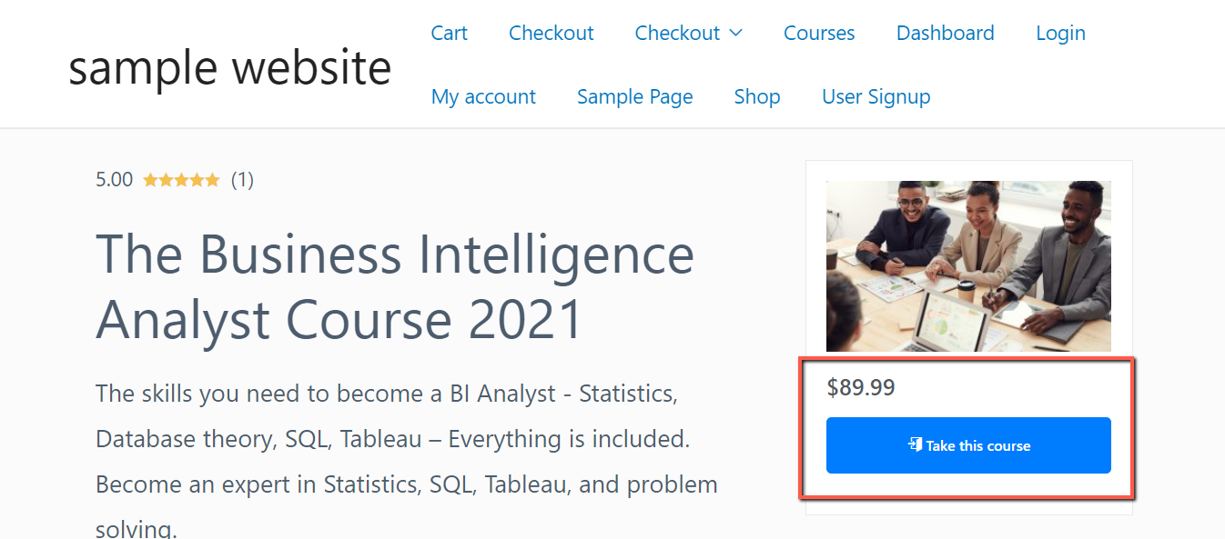 Buy course on Dozent LMS via EDD