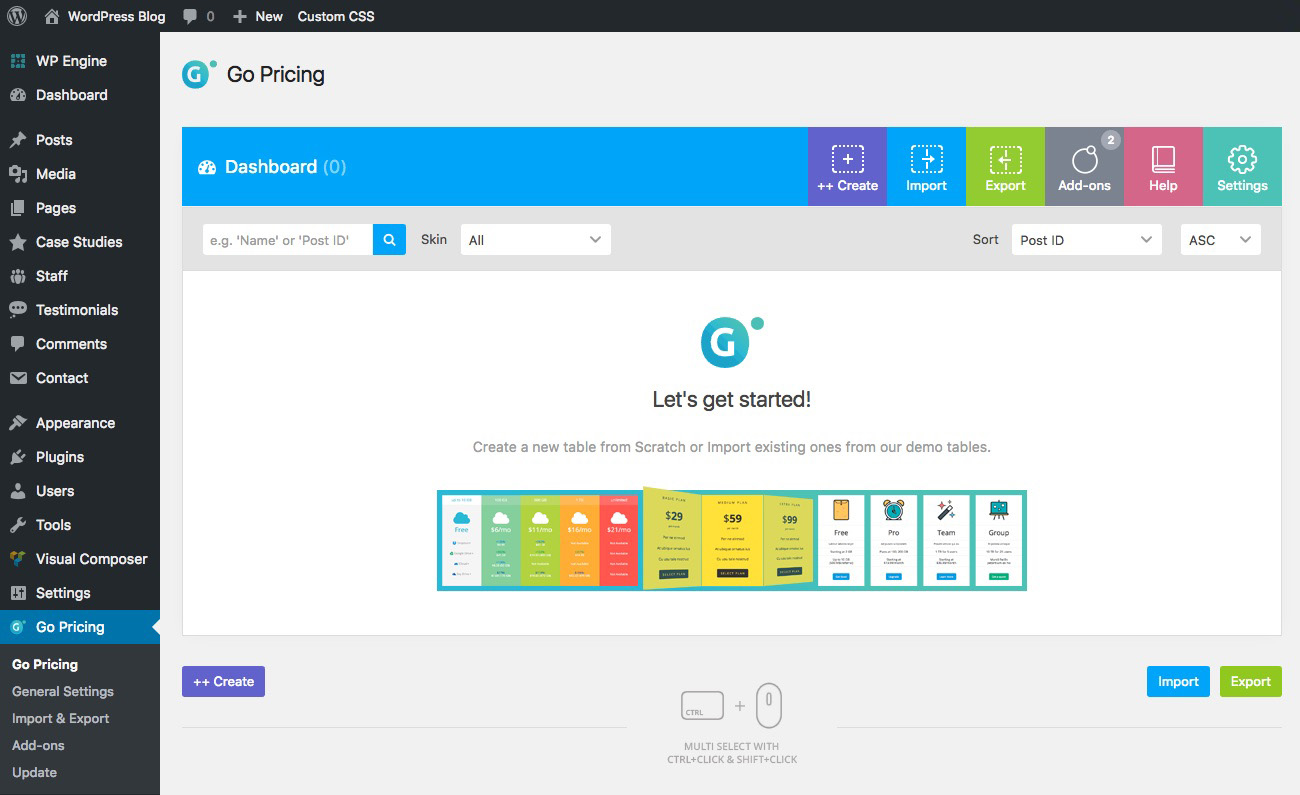 Preços Go: Ativar Plugin