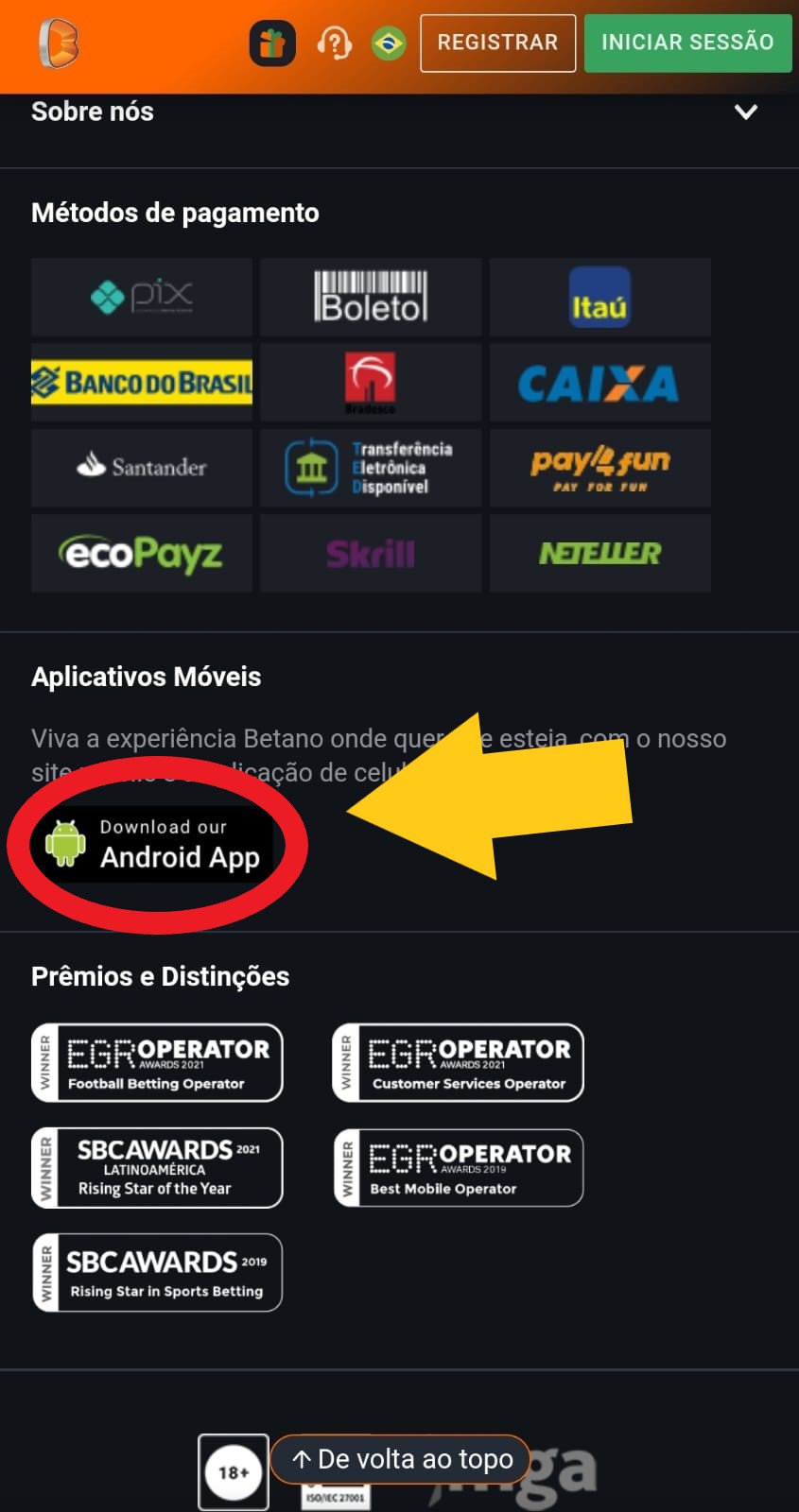 app betano android