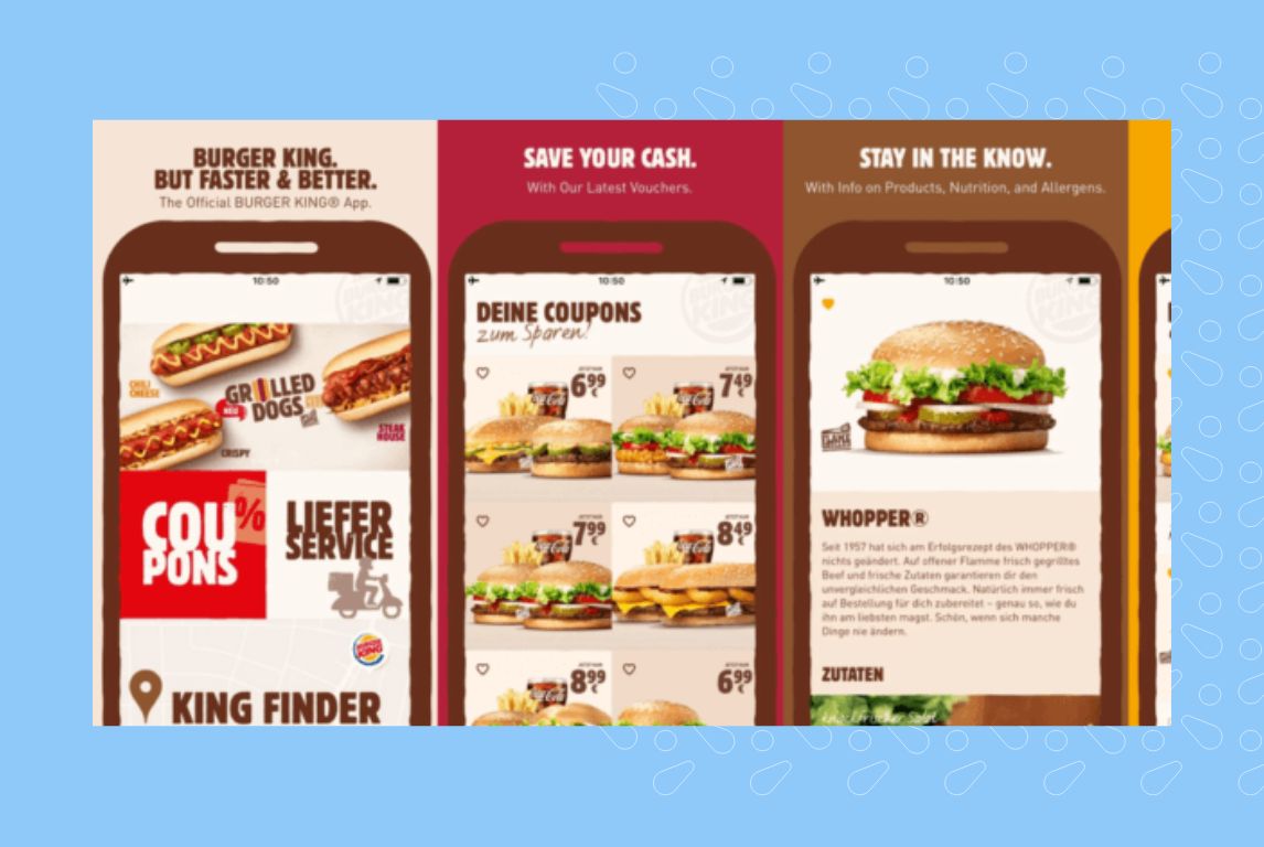 Image shows how Burger King leverage AI to help customers find custom recommendations 