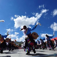 Scenes from a ceremony that was hosted in the square in front of the Potala Palace in Lhasa.