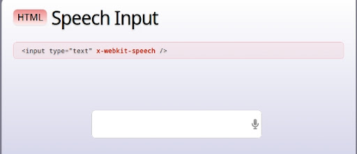 Speech Input Speech Input