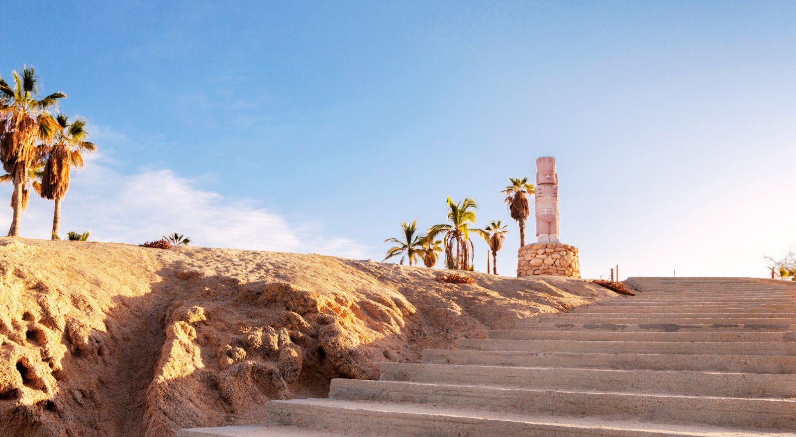 Steps and sand leading to Chileno Beach in Los Cabos