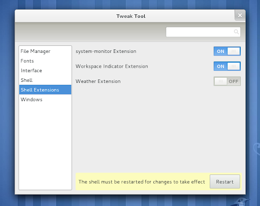 Tweak tool. Gnome tweak Tool. Windows Shell Extension. Tweak Pipe. Уведомление Gnom о том что есть обновления у системы.