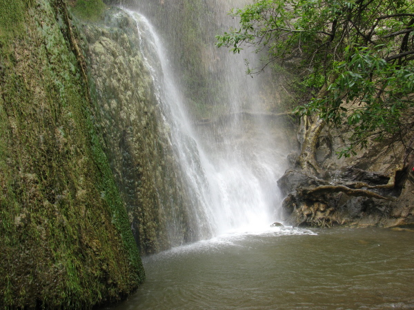 the bottom of the waterfall from the left side