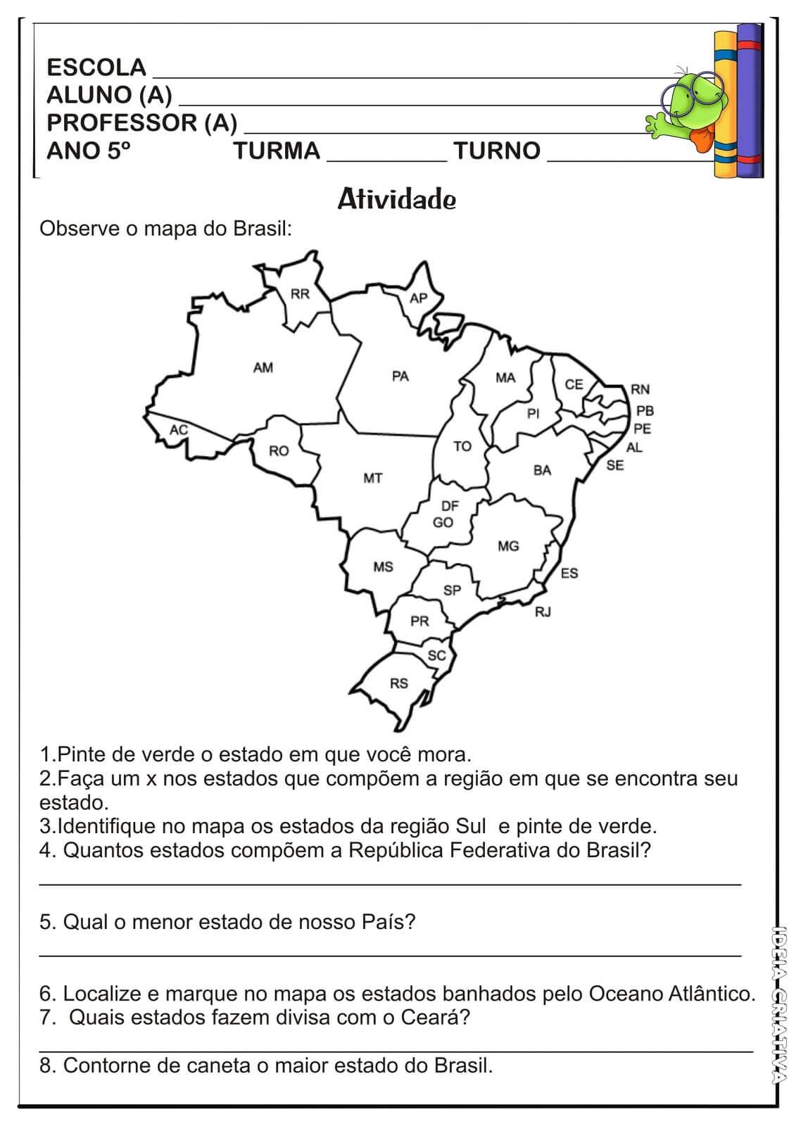 Atividades de Geografia 4º Ano