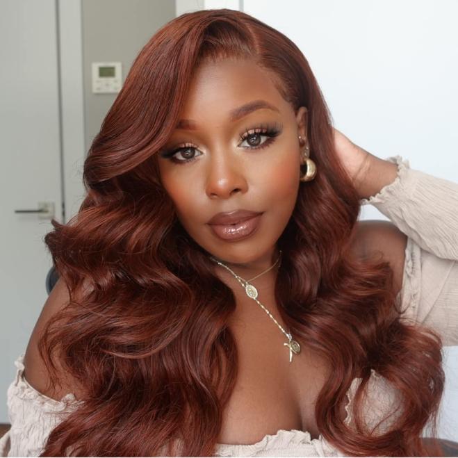 Amazon.com : UNICE Reddish Brown Body Wave 4X1 Lace Part Wig for Black  Women, Brazilian Human Hair Wigs T Part Lace Closure Wig Hand Tied Hair  Line Pre Plucked Copper Red Color