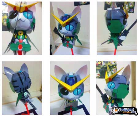 Anime Cat Gundam Dynames Papercraft