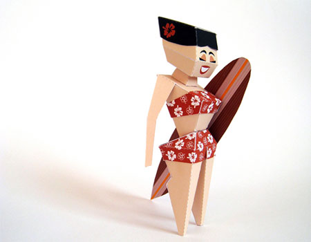 Kaia - Surfer Girl Paper Toy