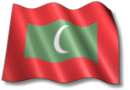 Waving Maldives flag