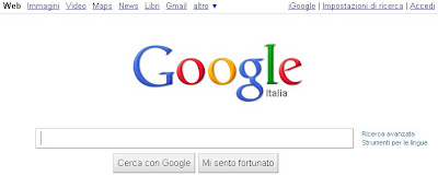 Search box on Google results page with links above