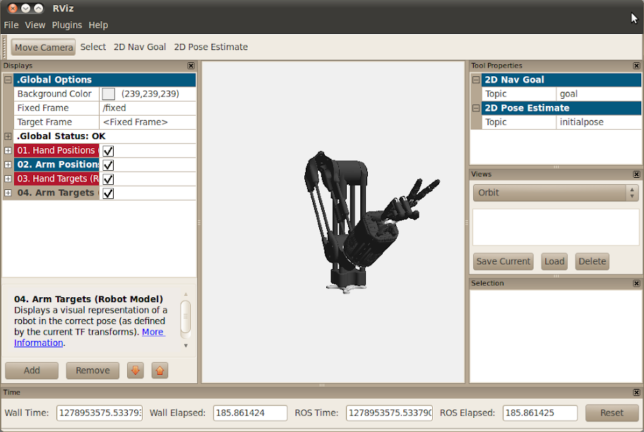Shadow Robot ROS interface as seen via ROS rviz Shadow Robot ROS interface