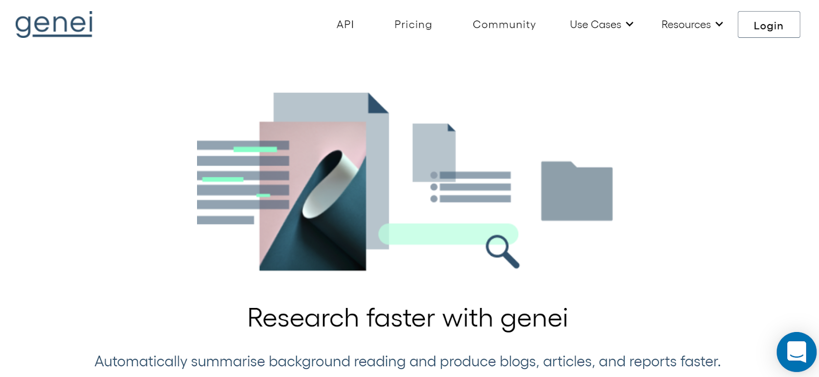 Genei summarization tool landing page