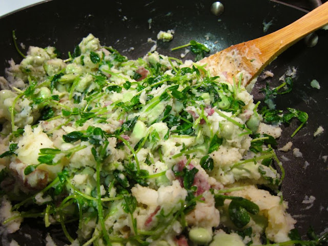 Potatoes with Pea Shoots