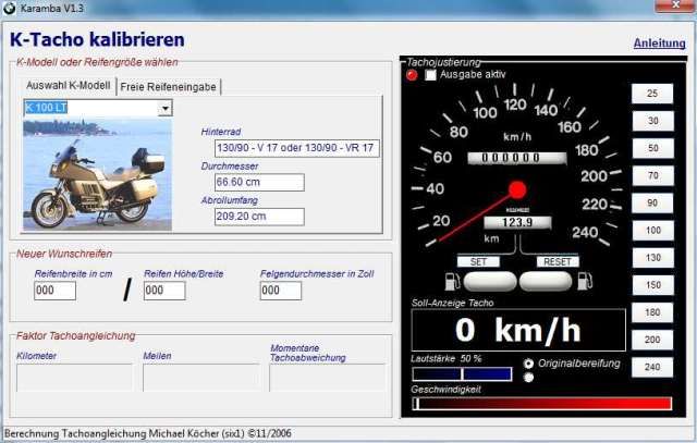Karamba speedometer calibration program Karamba_small