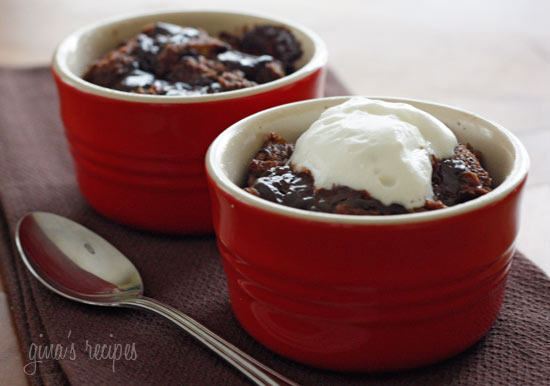 Warm chocolate bread pudding with chunks of dark chocolate, reserve this treat for a special occasion... Valentine's Day perhaps?