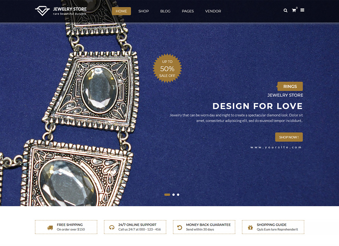 Karo - Tema de WordPress para WooCommerce adaptable a joyas y diamantes hechos a mano