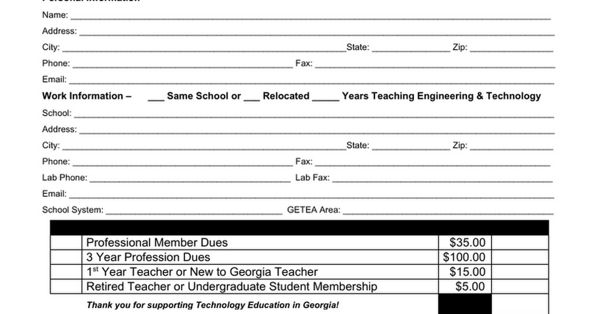 GETEA Membership Form 2018-2019